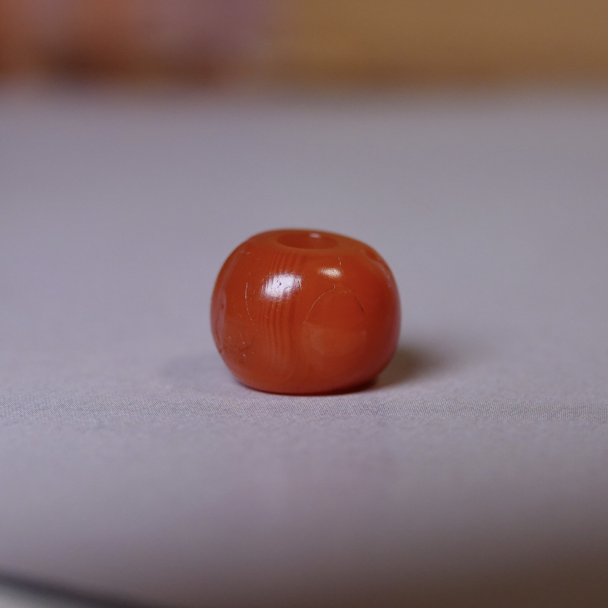 天然原矿老南红玛瑙单珠风化明显大孔道念珠手串项链百搭配珠配饰