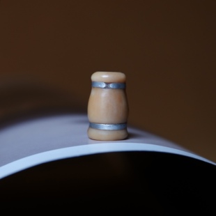 佛头猛犸牙老高白断补佛塔配珠超润大孔道文玩DIY束尾三通