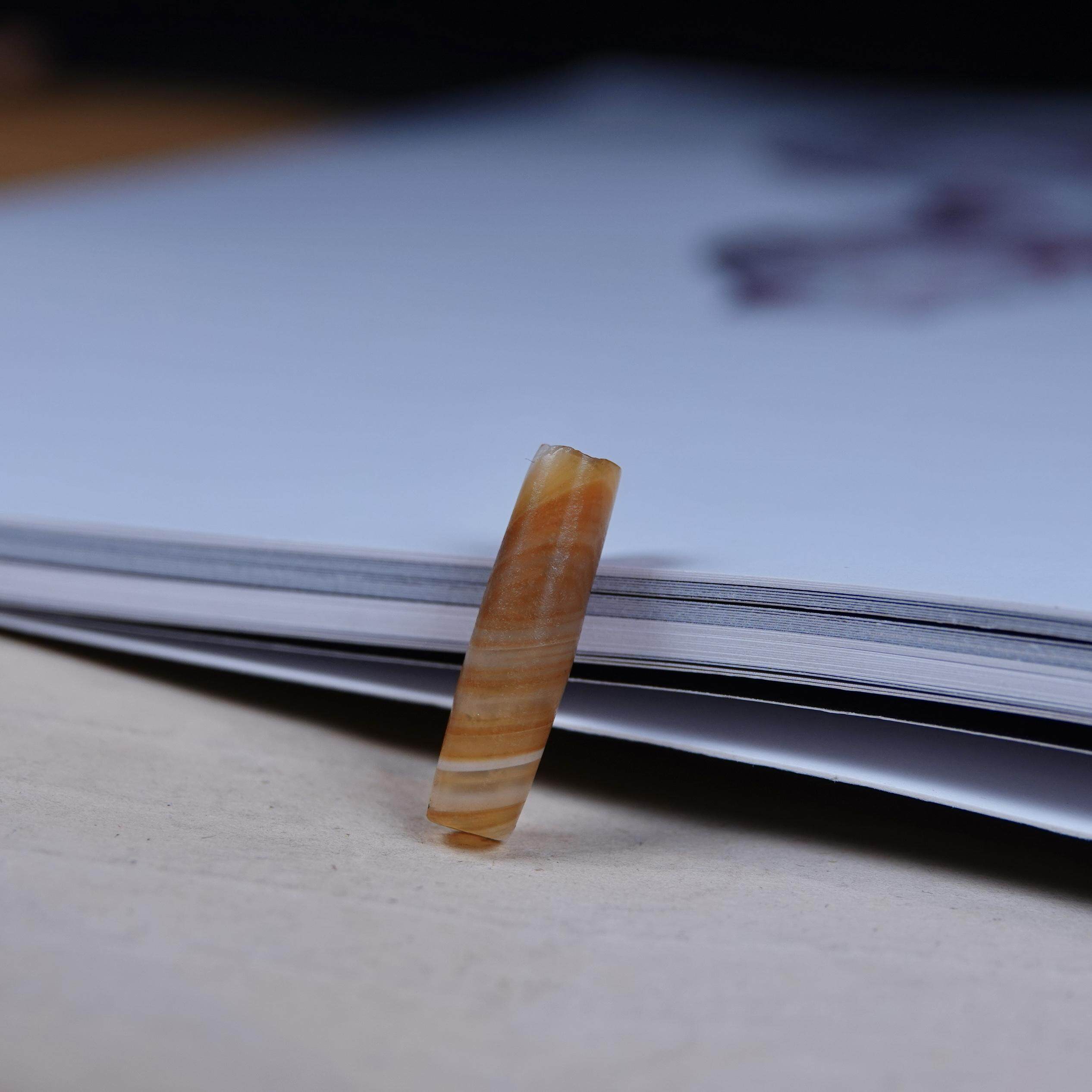 3千年阿克瑟斯天然缠丝老玛瑙佛眼管珠研磨大孔道文玩念珠项链