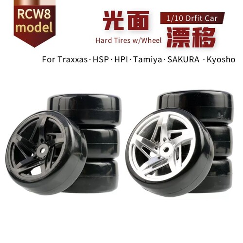 RC模型车光头胎漂移轮胎轮毂六角12mm适合1比10平跑车YOKOMO YD-2