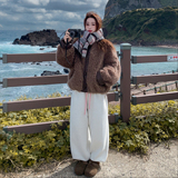 【王炸款】两面穿过冬保暖羊羔毛皮毛外套2259-P215-控328，女装短外套，2C121