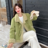 【王炸】今冬主流色果绿巨显白保暖羊羔毛2260-P215-控328，女装短外套，2C121