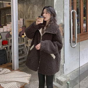 【新款】中长款加厚羊羔毛两面穿派克服2253-P235-控338图片