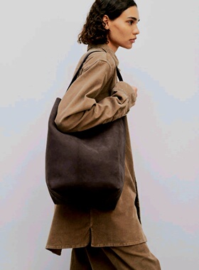 2022秋冬款TR麂皮水桶包真皮大容量通勤时尚单肩女包牛皮托特包