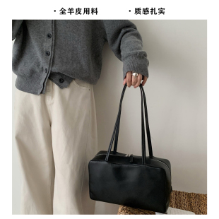 Jennie同款 Astra保龄球包羊皮极简大容量单肩包高级感单肩腋下包