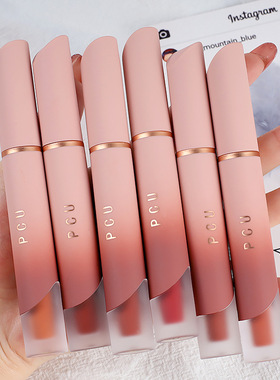 PCU奶霜唇釉丝绒哑光口红显白不沾杯持久保湿唇泥唇颊爆款