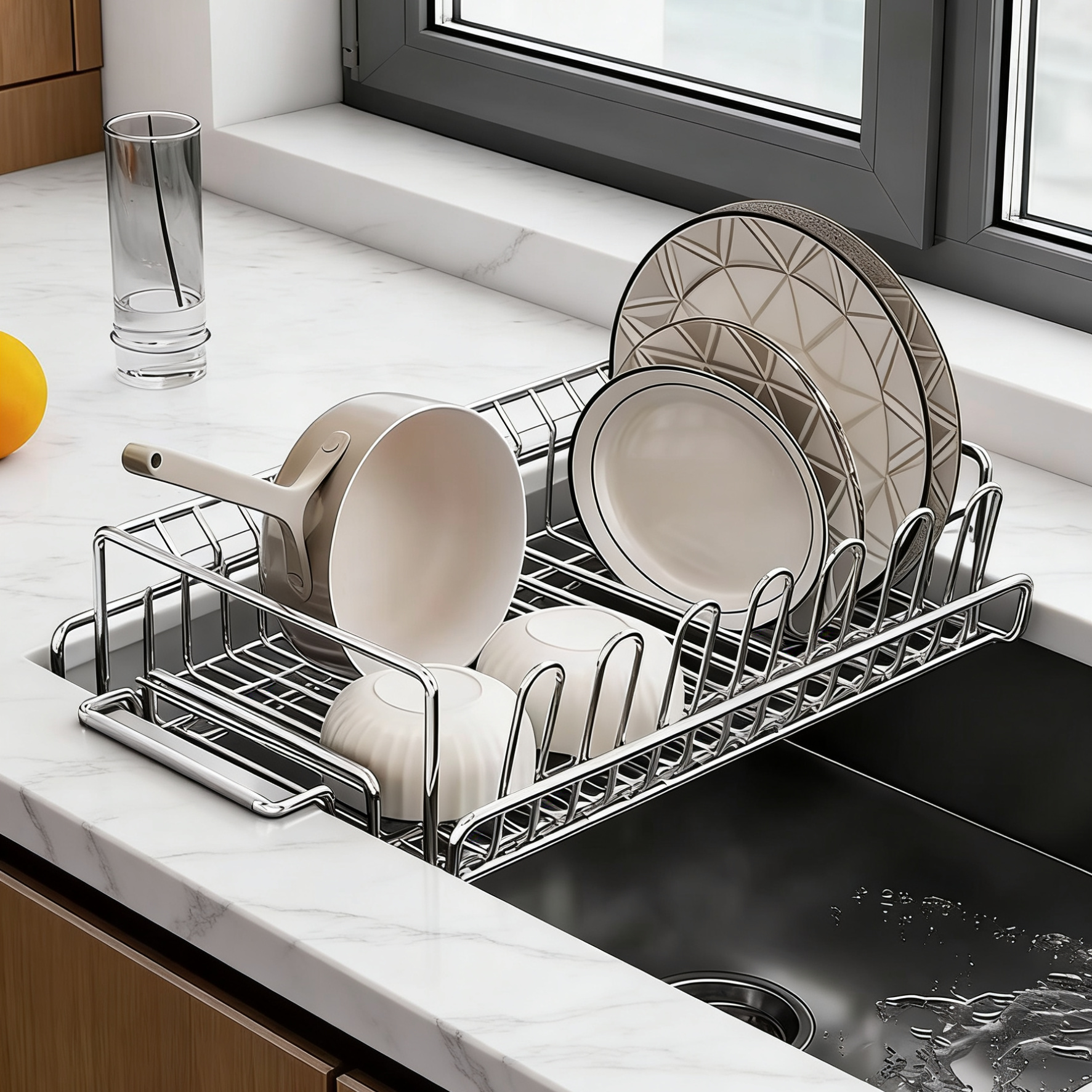 圣西陶304不锈钢沥水篮厨房水槽置物架可伸缩洗碗池碗碟沥水收纳,厨房/烹饪用具,水槽置物架,淘宝优惠券,粉丝福利购,淘宝优惠卷