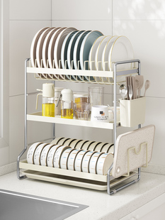 碗碟置物架家用多功能筷子架砧板收纳架分层厨房台面碗碟盘沥水架