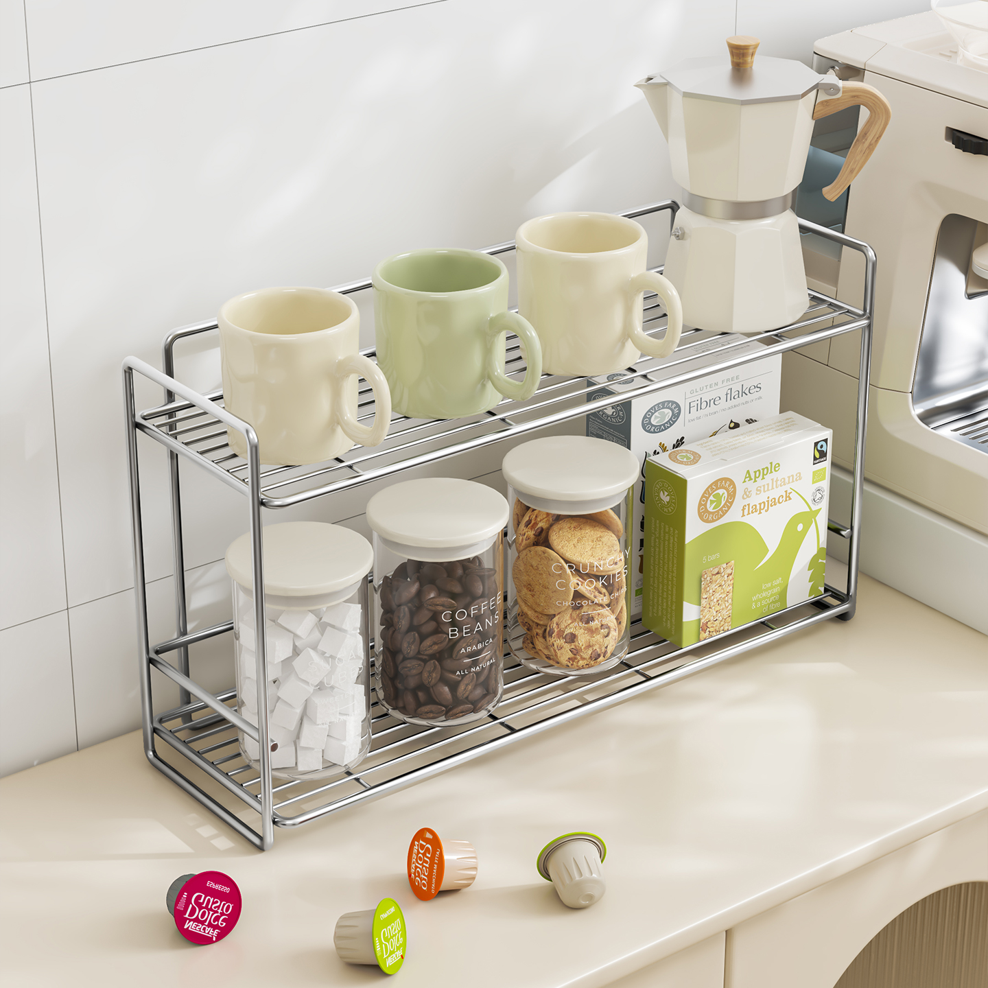 圣西陶不锈钢桌面置物架