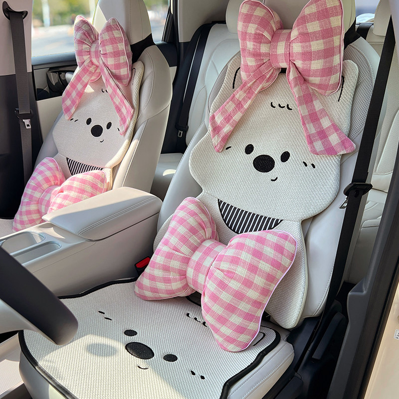 汽车坐垫四季通用亚麻透气座垫蝴蝶结西高地卡通可爱车载座椅套女,汽车用品/电子/清洗/改装,专车专用座套/座垫,淘宝优惠券,粉丝福利购,淘宝优惠卷
