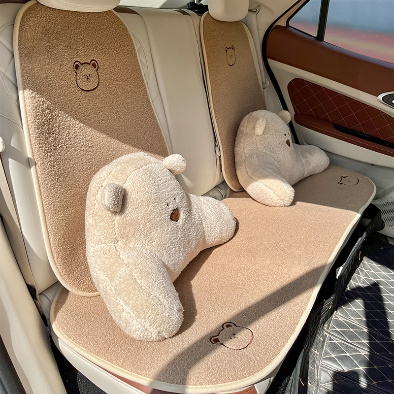 汽车坐垫冬季加绒羊羔毛绒女士
