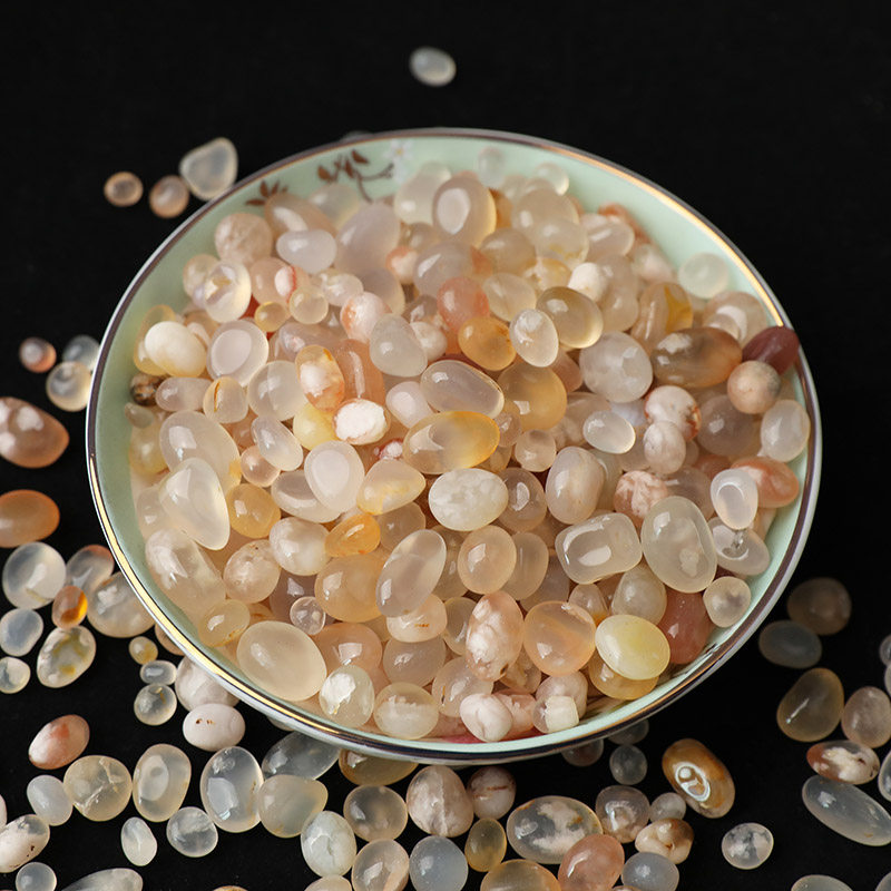樱花玛瑙雨花石原石天然鹅卵石花盆多肉铺面石子鱼缸铺底彩色石头