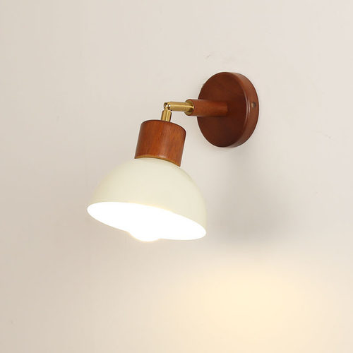 奶油风卧室床头壁灯可旋转护眼灯