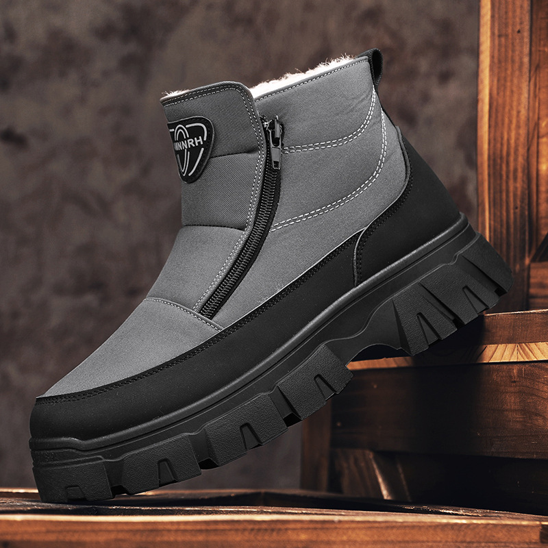 马丁靴男鞋冬季户外保暖防寒运动皮毛一体加绒加厚防水雪地靴棉鞋