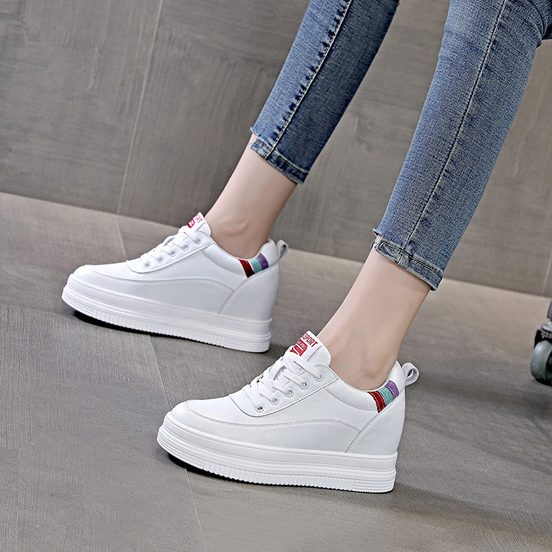 潮流星期天内增高女鞋2025网鞋款松糕厚底休闲单鞋厂家一件代发1