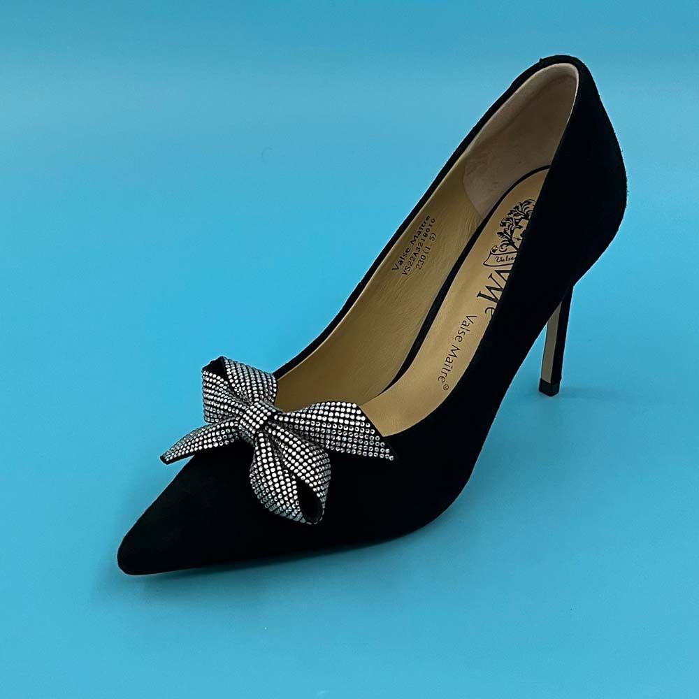 vme/舞魅女鞋2022春新款尖头羊皮女鞋蝴蝶结高跟鞋vs22a3218