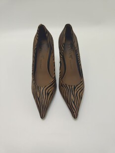 VME舞魅女鞋浅口尖头优雅高跟鞋通勤真皮单鞋斑马纹VS25C6906