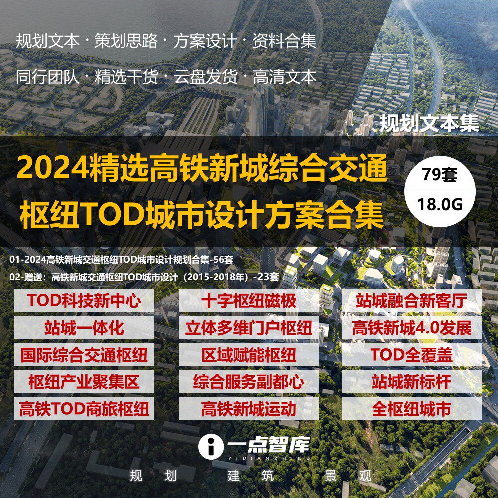 2024新款高铁新城铁路综合交通枢纽TOD站城一体城市设计精品合集