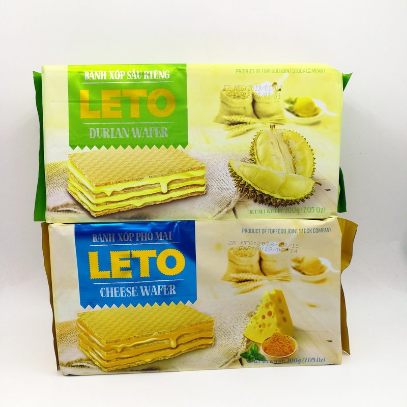 越南特产leto榴莲味威化饼200g