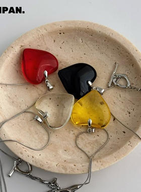 不掉色｜SAMPAN韩国ins风小众设计爱心吊坠毛衣链女简约百搭项链