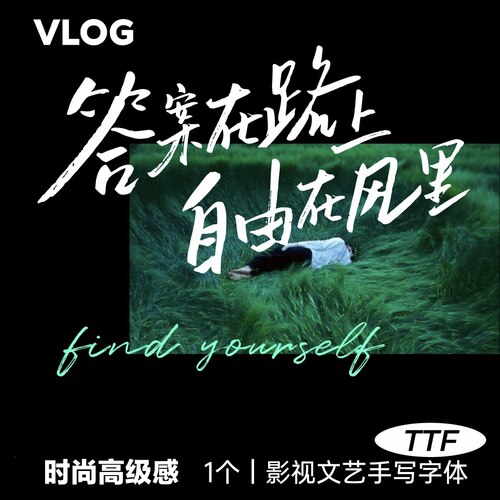 vlog开头手写中英文字体影视频剪映ps/procreate/pr/fcpx/达芬奇