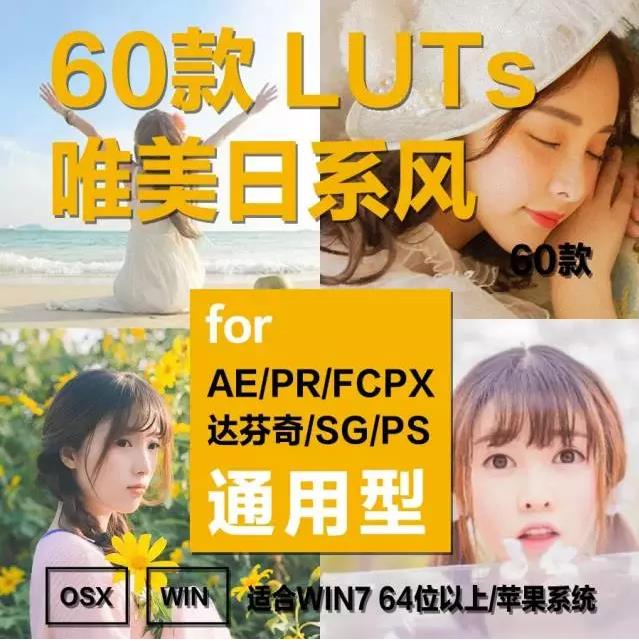vlog滤镜网红视频博主剪辑调色LUTS预设插件模板FCPX/AE/Pr/PS