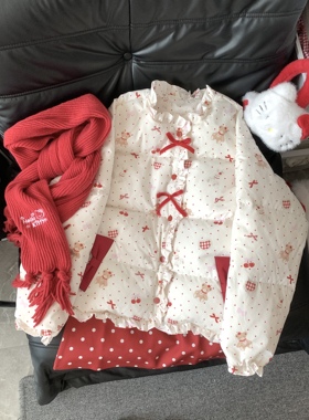 Blurred bear蝴蝶结印花国标羽绒服外套可爱软妹百搭加厚面包服女