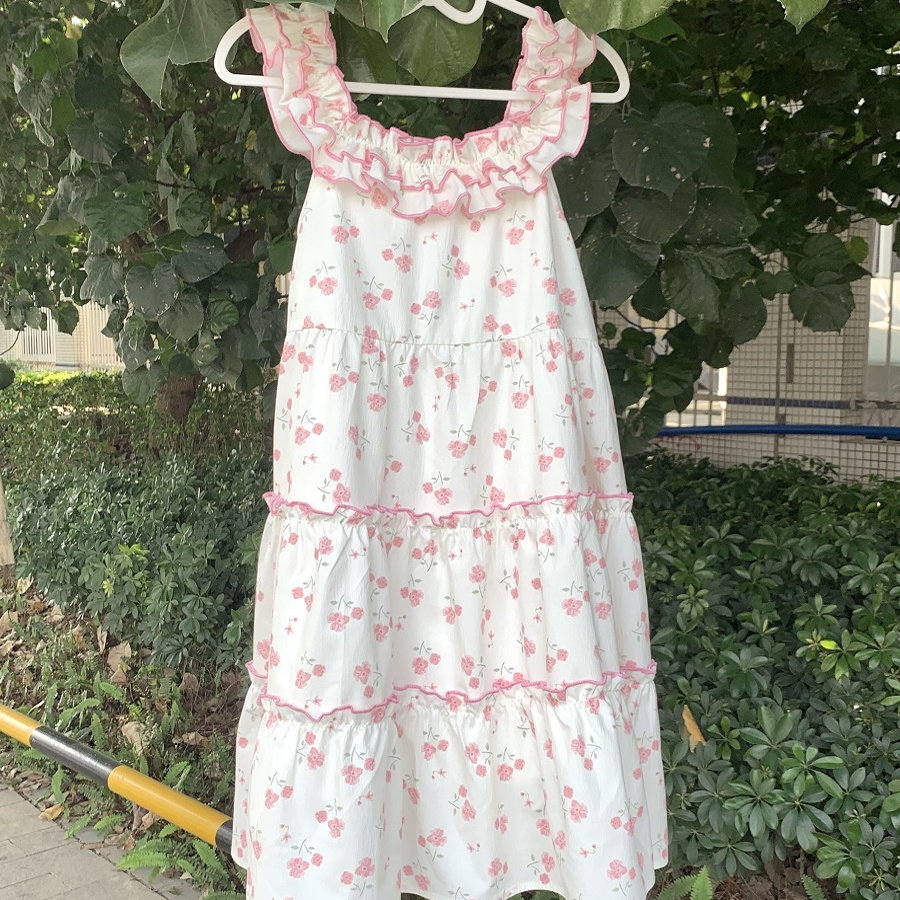 原创甜妹碎花连衣裙女2025夏季新款收腰显瘦甜美气质公主短裙女