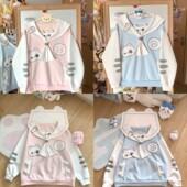 blurredbear原创日系宅萌可爱软妹海军领猫耳朵卫衣长袖 外套