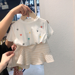 婴儿童装 女童短袖 打底衫 小童洋气上衣 宽松t恤夏装 女宝宝纯棉半袖