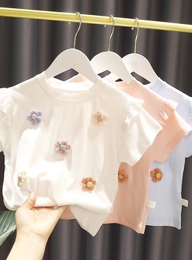 a类女童纯棉T恤夏季薄款女宝宝洋气0岁5短袖幼儿半袖婴儿童装上衣