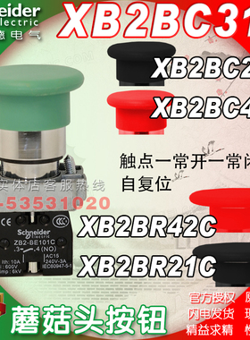 施耐德蘑菇头按钮XB2BC31C XB2BC42C XB2BC21C XB2BR42C XB2BR21C