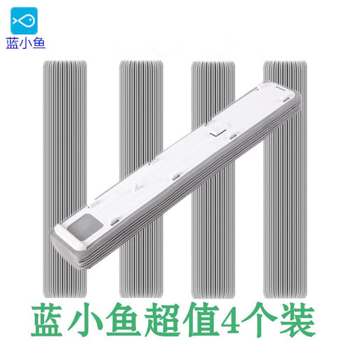 蓝小鱼正品原装胶棉拖把头免手洗家用一拖即净懒人吸水替换装小米