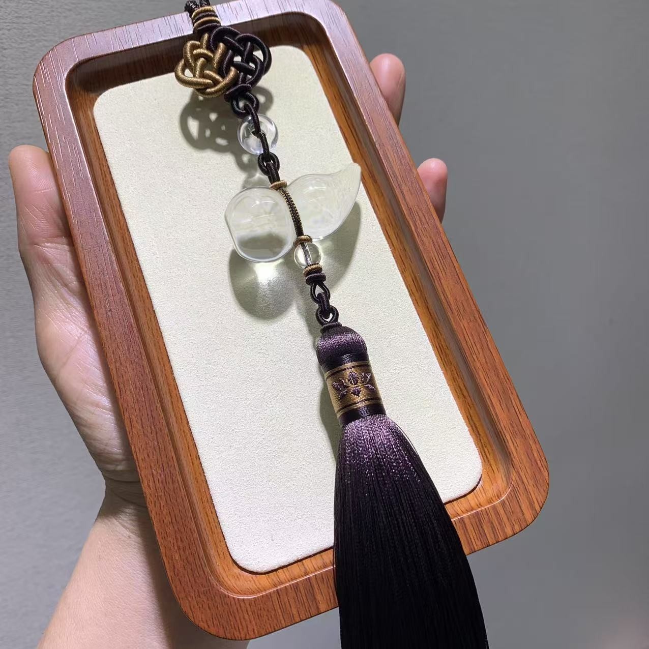 天然白水晶葫芦车挂流苏福禄保平安守护行车安全车内饰品正能量