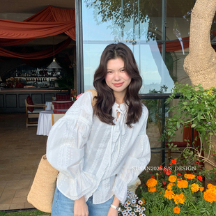SUSAN-春上新韩系重工绑带减龄小衫DT187