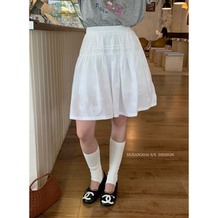 SUSAN 夏上新怒推韩系刺绣绣打揽高腰显瘦半身裙TT5003