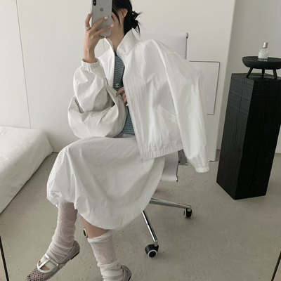 买手严选-泡菜馆-年春款A字松紧腰压褶显瘦半身裙(不含上衣)50055