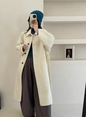 买手严选-泡菜馆-系翻领长款羊毛外套(配腰带)（含90羊毛）YS1-81