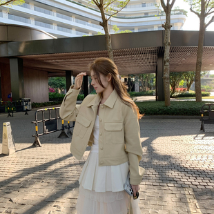 SANTA GROVE-减龄正肩显瘦柔软蛋白皮短外套皮衣(配包包)S265028