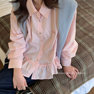 SUSAN-26年早春韩系ins甜美气质百搭小衫TW907