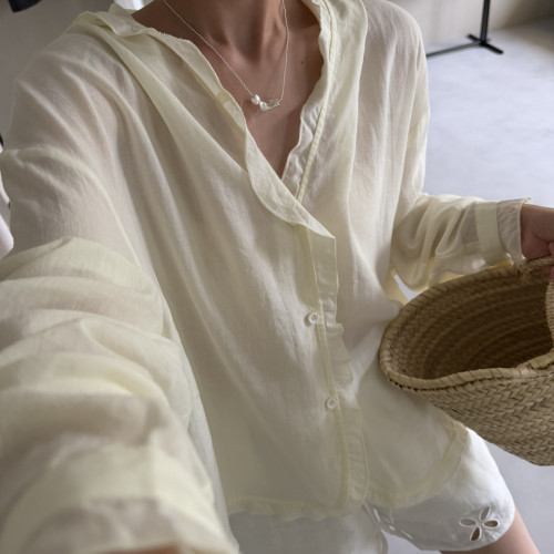 ATELIER BLANC情感家-6年夏上新天丝苎麻连帽防晒上衣小衫CC07281