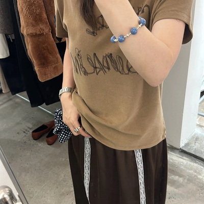 TRUSTME-字母印花磨毛加厚保暖内搭打底短袖T恤上衣短袖T恤7269-