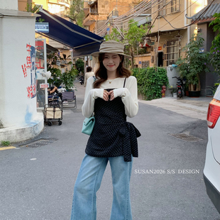 GL151 背心两件套套装 SUSAN 韩里韩气～叠穿两件套韩系气质针织衫