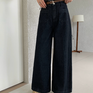 BBQ-袋女神裤韩版气质洋气修饰腿型出街高级牛仔裤(配腰带)A26345