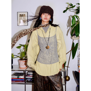 坏品味西部 小众设计贴布绣搭配半透镂空背心上衣