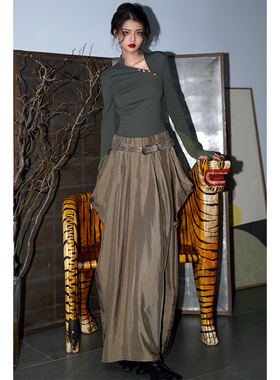 坏品味西部 重磅拼接长款原创小众三色连衣裙