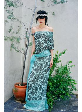 坏品味西部 复古佩斯利花纹多穿立裁长款连衣裙夏