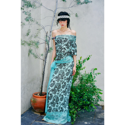 坏品味西部 复古佩斯利花纹多穿立裁长款连衣裙夏