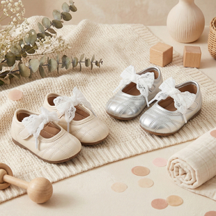 宝宝学步鞋2026春季上新新款蝴蝶结婴儿鞋软底魔术贴学步鞋子单鞋