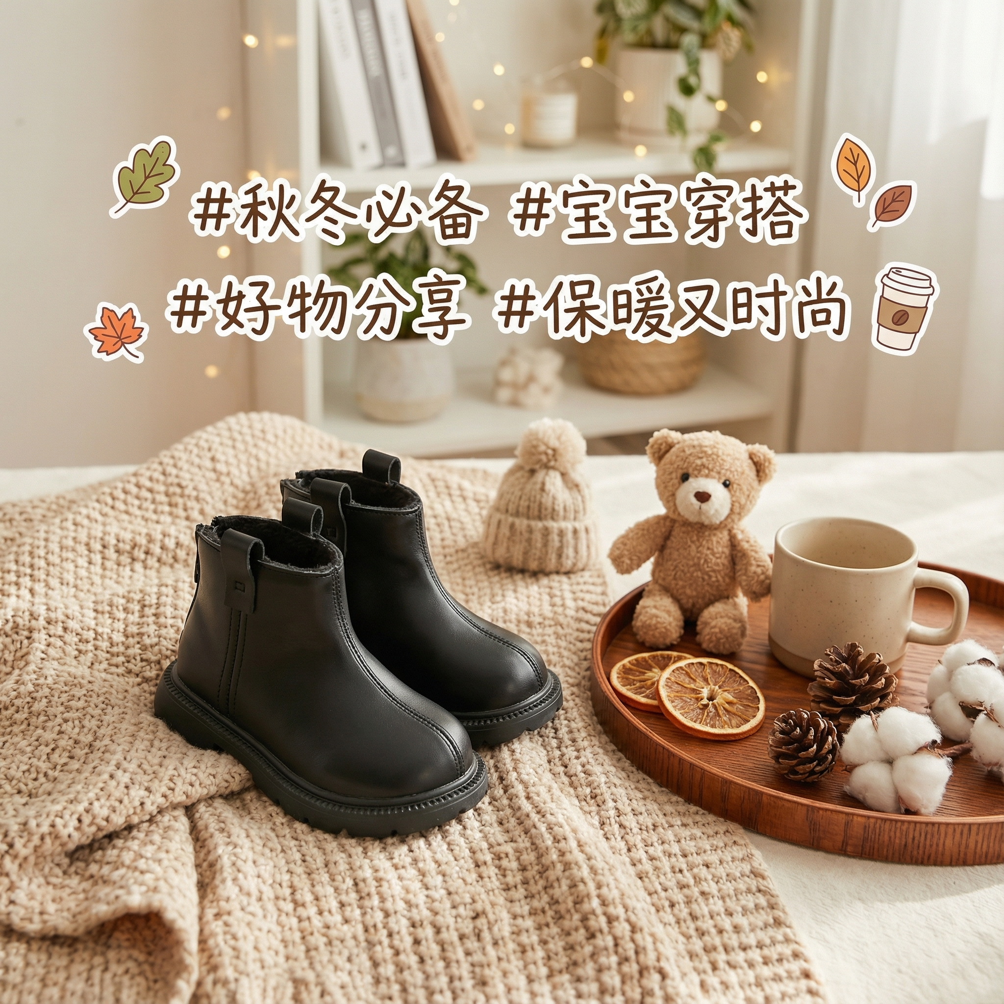 儿童冬季新款棉靴宝宝软底棉鞋男童防滑学步鞋女童时尚百搭小皮鞋,童鞋/婴儿鞋/亲子鞋,棉靴,淘宝优惠券,粉丝福利购,淘宝优惠卷